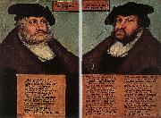 CRANACH, Lucas the Elder Portraits of Johann I and Frederick III the wise, Electors of Saxony dfg Sweden oil painting artist